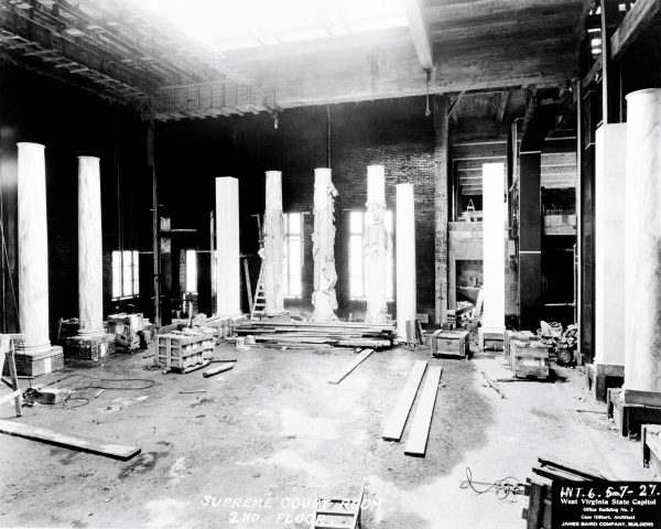 Image of the start of the construction for the West Virginia Supreme Court Chamber. 