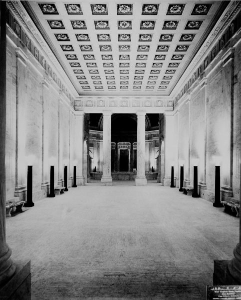 Image of Senate Foyer, leaf clusters can be seen on the ceiling.